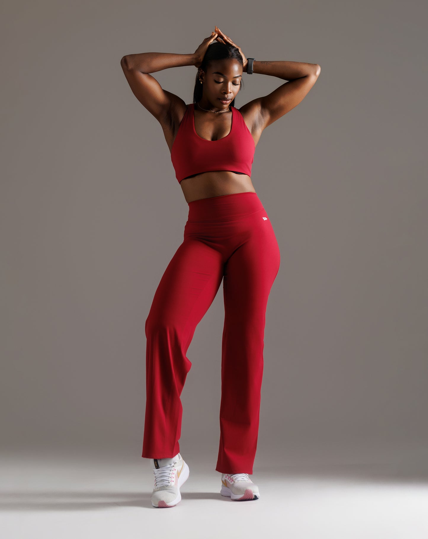 ARIS "MOVE EASY" 3-PIECE SET WITH STRAIGHT PANTS - CRIMSON RED