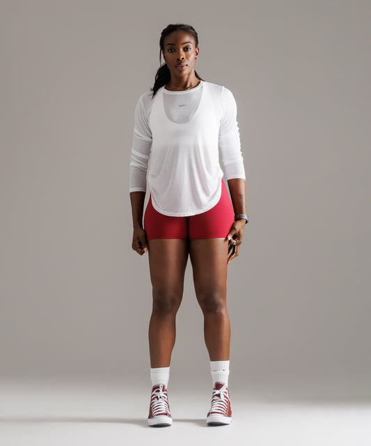 ARIS 'FEATHERLITE" FULL SLEEVE TRAINING TOP - WHITE