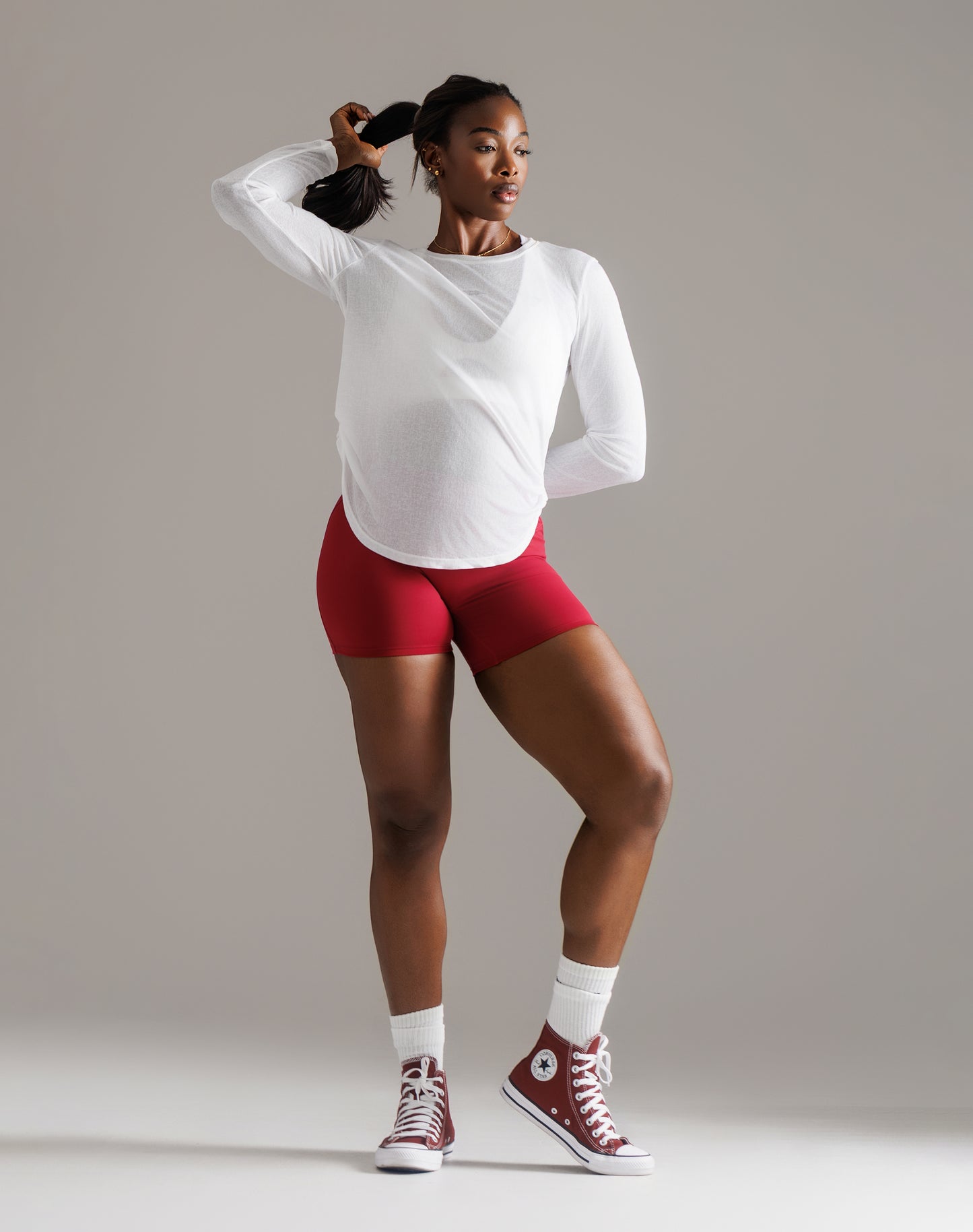 ARIS 'FEATHERLITE" FULL SLEEVE TRAINING TOP - WHITE