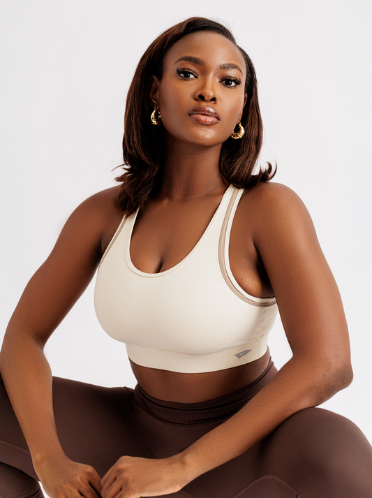 ARIS "ELECTRA" SPORTS BRA - WARM IVORY