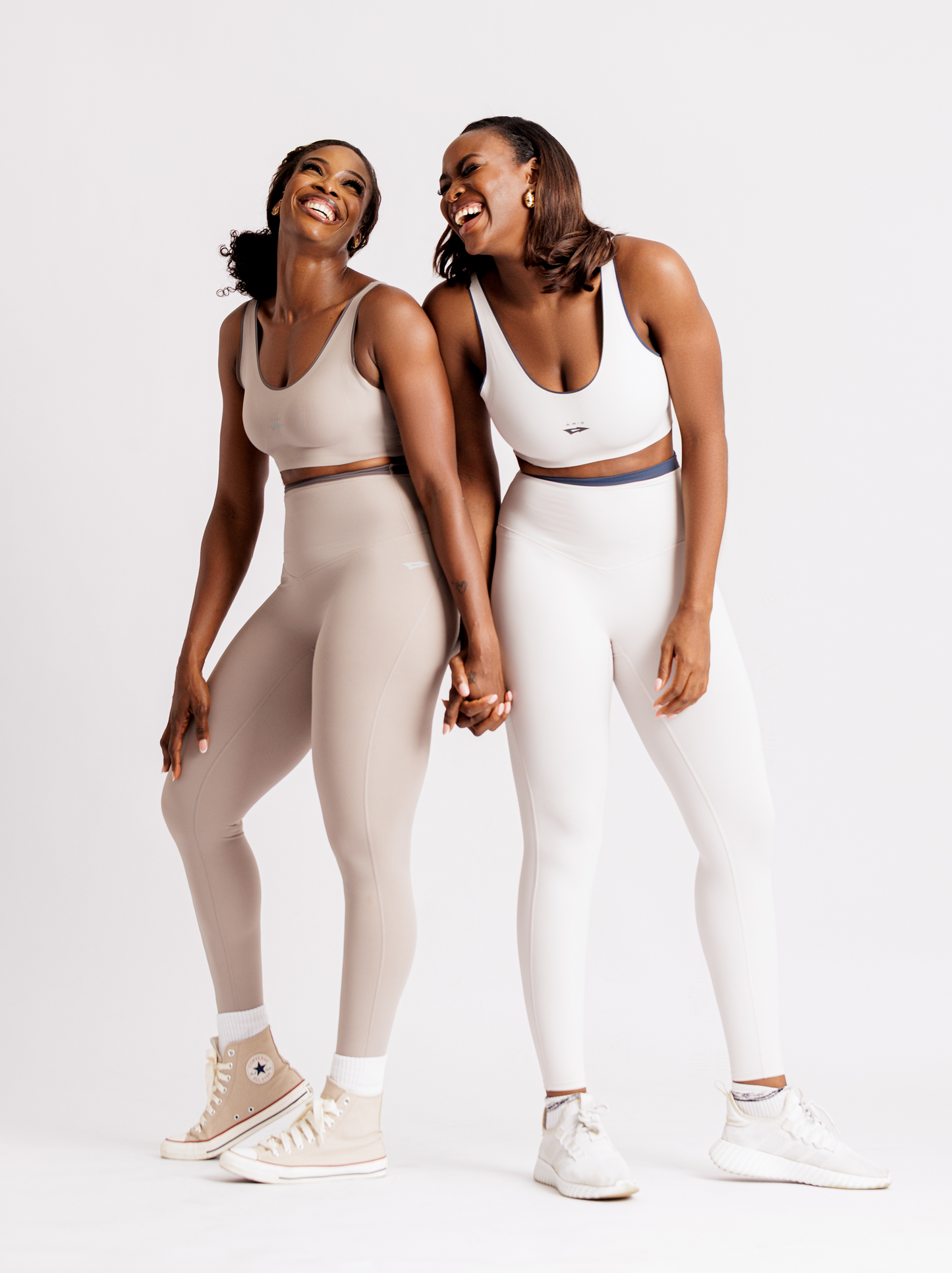 ARIS HERA TWO TONE SET - PORCELAIN WHITE WITH SLATE BLUE WAISTBAND